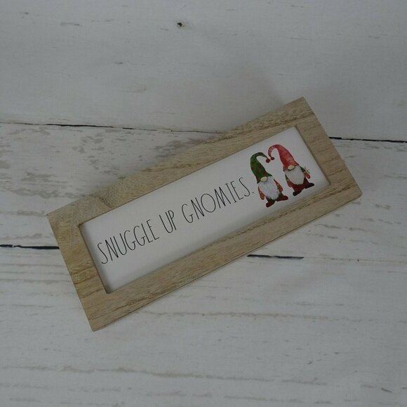 New Rae Dunn Snuggle Up Gnomies Wooden Sign Art Holiday Decor Farmhouse - Picture 11 of 12
